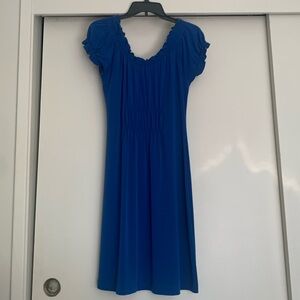 Blue peasant style dress